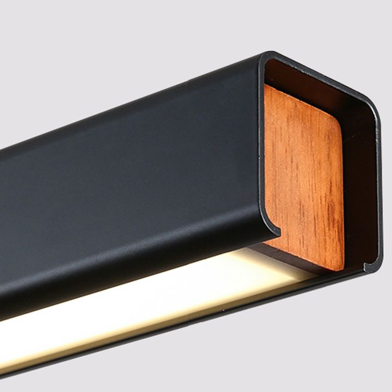 Zeitgenössischer Stil linearer Form Island Light Metal 1 hängendes Anhänger Licht in Schwarz