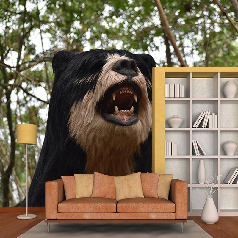 Dumb Bear Wall Covering Waterproof Mural Wallpaper for Living Room, Made to Measure