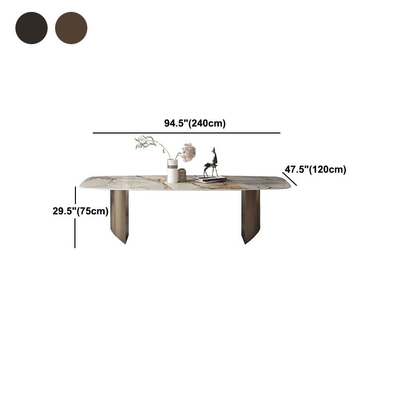 Table à manger traditionnelle de luxe en pierre avec base luge