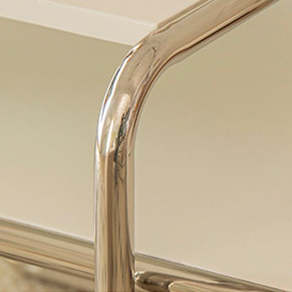 Contemporary Coffee Table with Wooden Top and Steel Sled Base