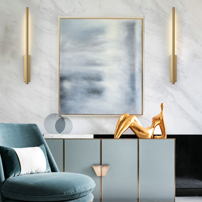 Sconce da parete lineare a 1 luce moderna illuminazione da parete in stile semplice in oro e cromo nero e ottone