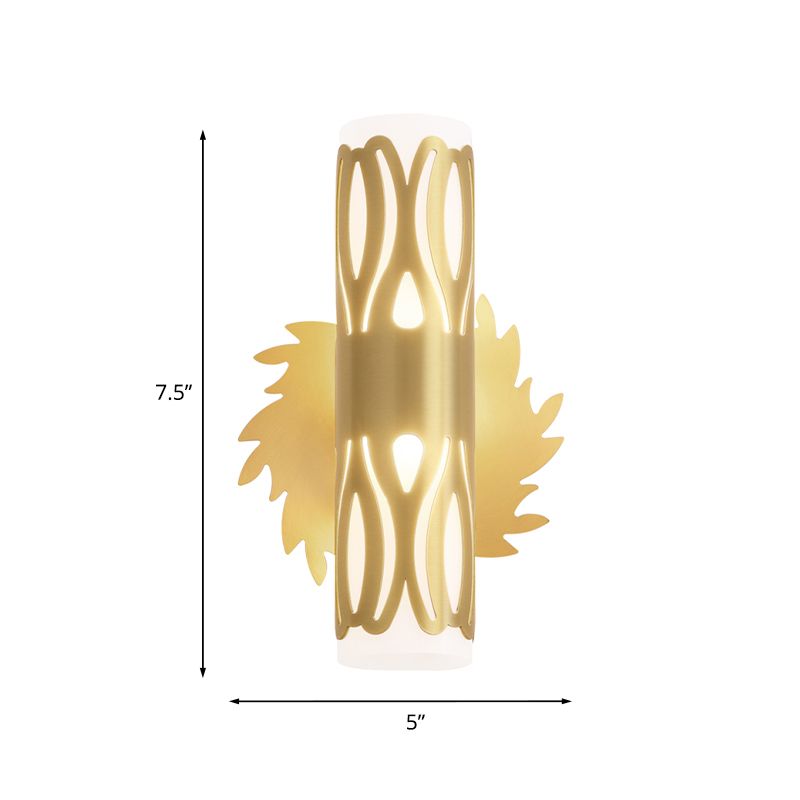 Fun a parete per parete da comodino cilindro con appuntamento a led in metallo contemporaneo