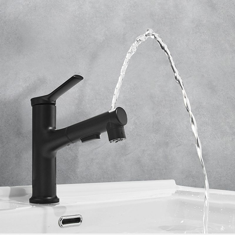 Contemporary Sink Faucet Plain Low Arc Copper Basin Lavatory Faucet