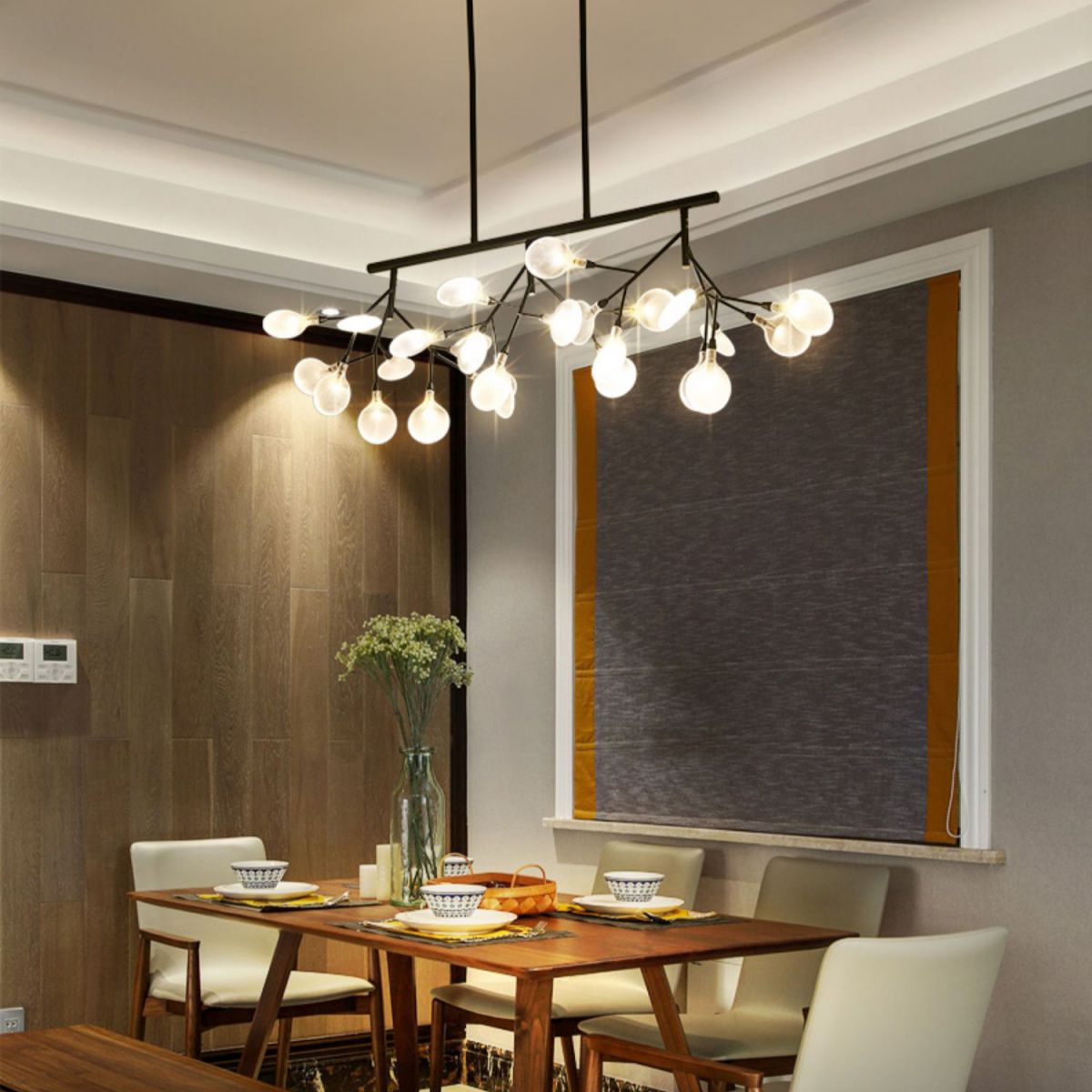 Modern Luxury Firefly Adjustable Island Pendant Light Wrought Iron Sputnik Ceiling Light with Acrylic Shade