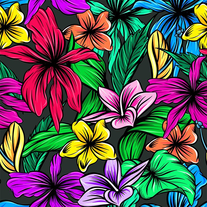 Mildew Resistant Ornamental Wall Mural Tropical Botanical Leaves Wall Covering for Accent Wall