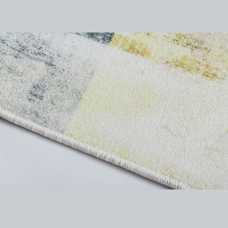 Tapis d'intérieur simple en Polyester, ton blanc, rendu des couleurs, résistant aux taches, pour la décoration de la maison