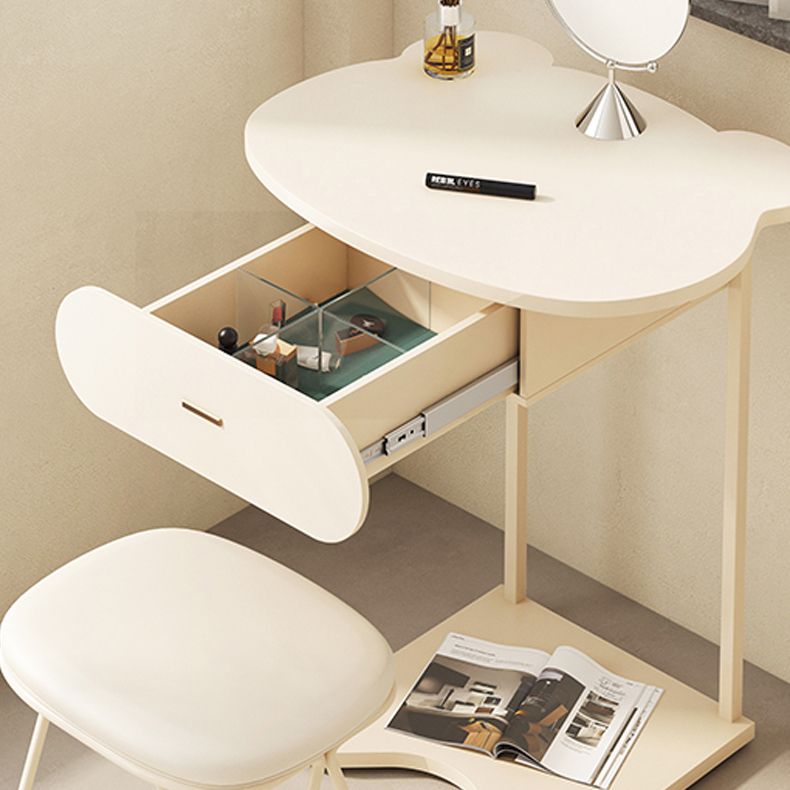 Modern Bedroom Metallic Makeup Vanity With a Drawer Makeup Vanity Set