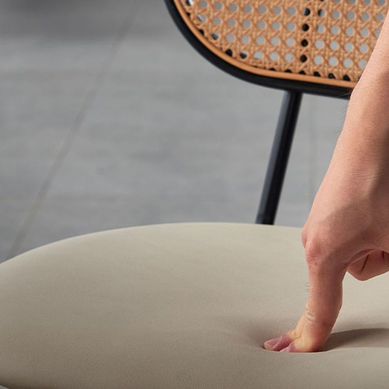 Scandinavian Low Back Armless Stool Velvet Upholstered Counter Stool