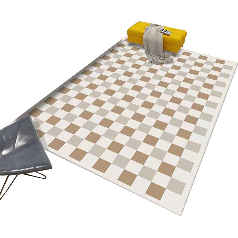 Light Orange Modern Rug Geometry Polyester Rug Washable Rug for Home Decor