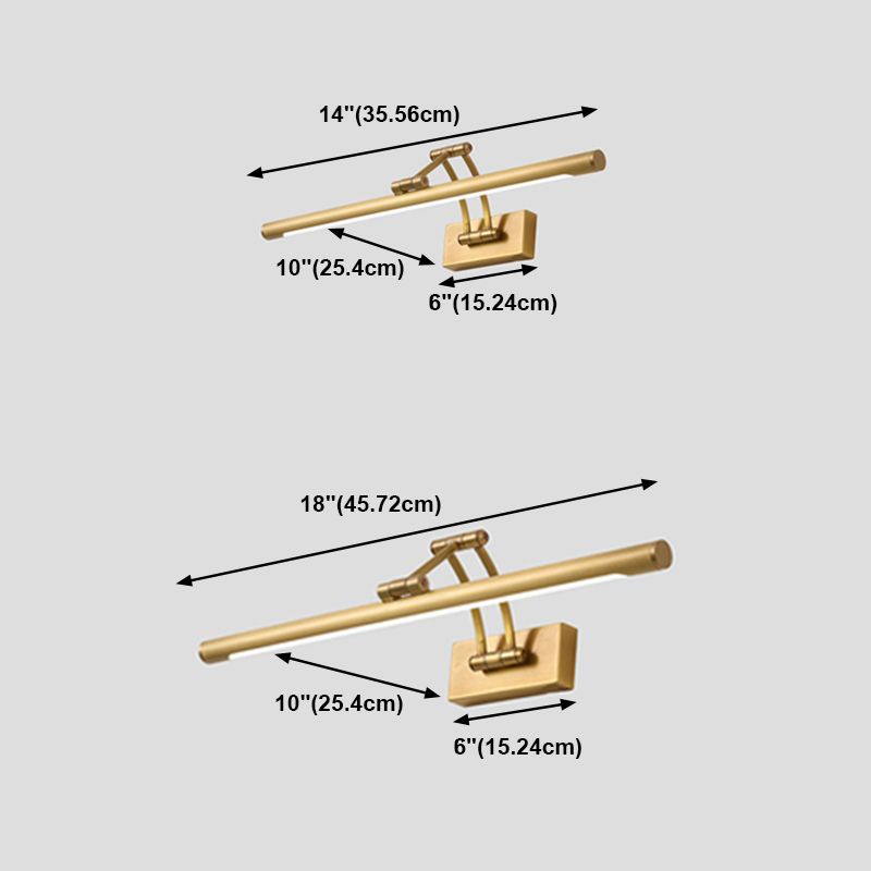American Brass Vanity Light Straight LED Adjustable Mirror Light for Bathroom
