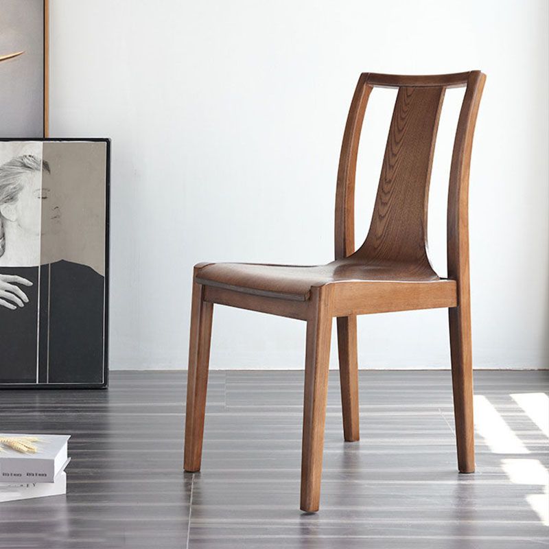 Scandinavian Wood Indoor-Outdoor Room Side Chair Slat Back Chair