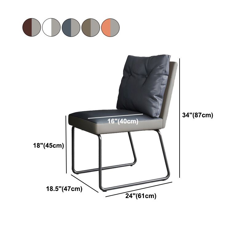 Silla lateral de cuero moderna para sala de estar, silla de comedor con respaldo sólido y acabado mate