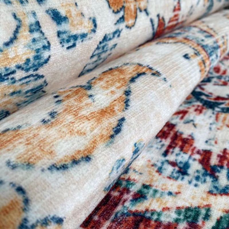 Blue Traditional Area Carpet Graphic Pattern Polyester Area Rug Anti-Slip Rug for Home Decor