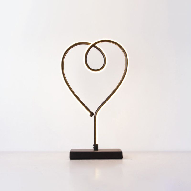 Aluminum Line Art Night Lighting Minimalism LED Accent Table Light for Living Room