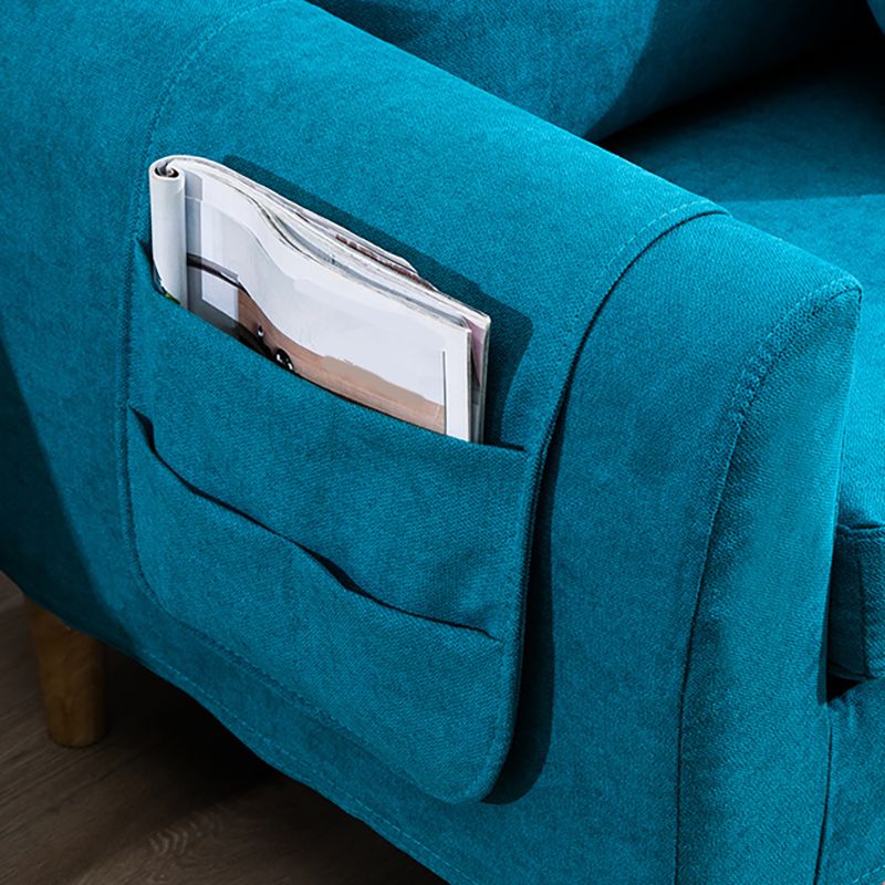 Velvet Square Arm Sofa Slipcovered Loose Back Loveseat with Storage