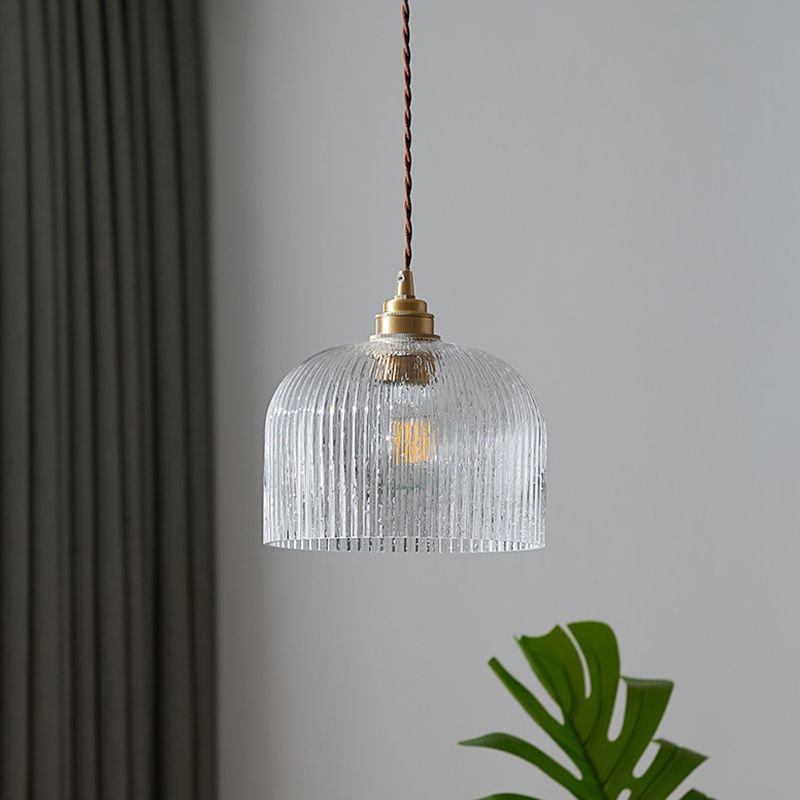 Pendentif de style minimaliste Éclairage à dôme transparent suspension avec une teinte en verre