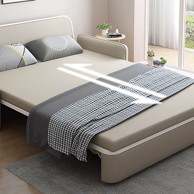 Contemporary 35.43" H Faux Leather Square Arm Sofa Bed for Apartment