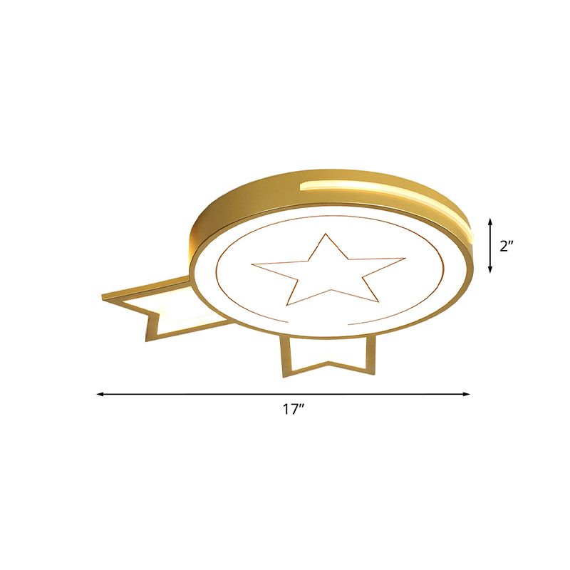 Acrylic Medal Ceiling Light Fixture Contemporary Led White Flushmount Light in Warm/White Light