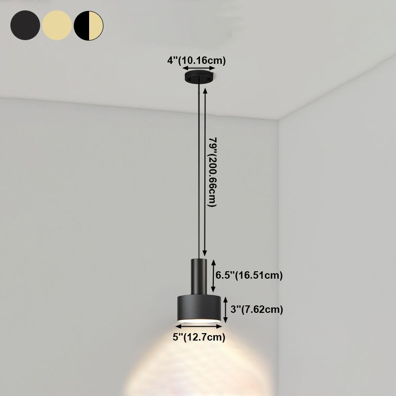 Metalen cilindrische schaduw hanglampen moderne stijl 1 kop hangende montage voor slaapkamer