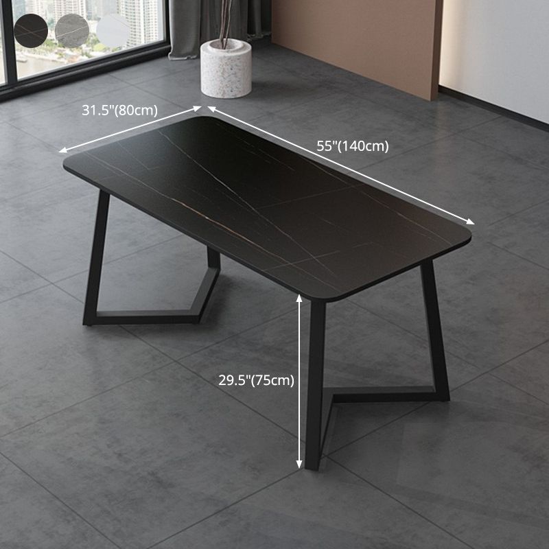 Mesa de comedor de piedra sinterizada Mesa de comedor moderna con pedestal doble