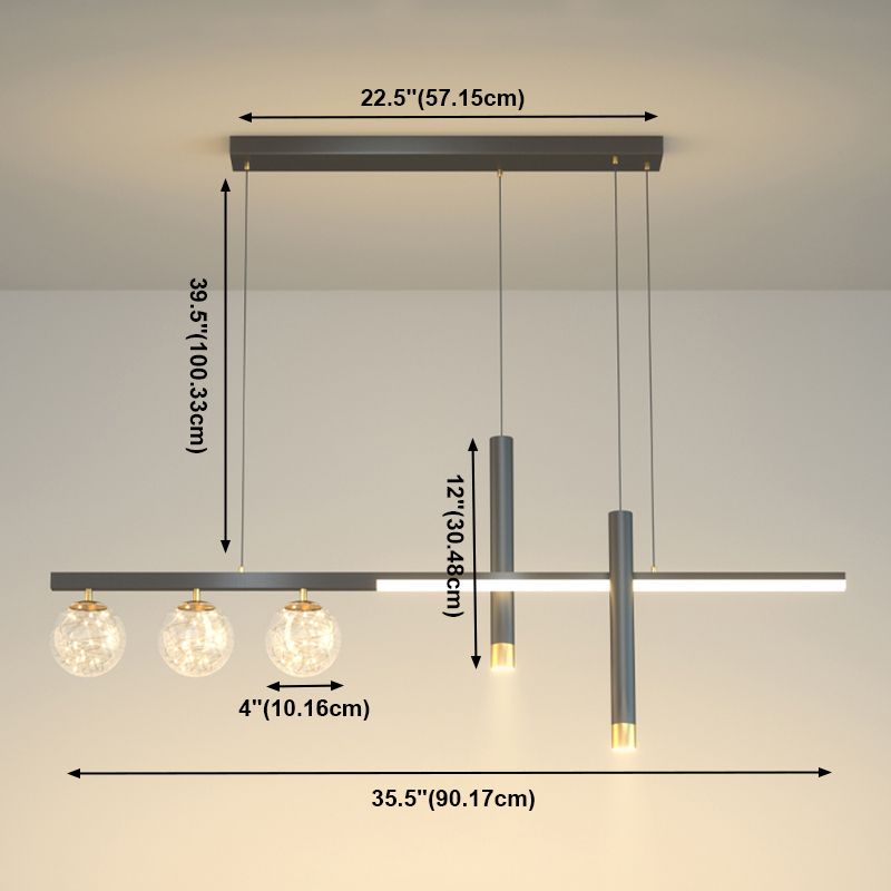 Modern Pendant Chandelier Geometric Island Lighting Fixtures Metal Chandelier for Dining Room