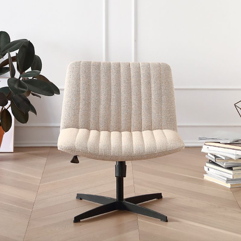 Office Swivel Lounge Chair Armless Solid Color Chair with Cushion