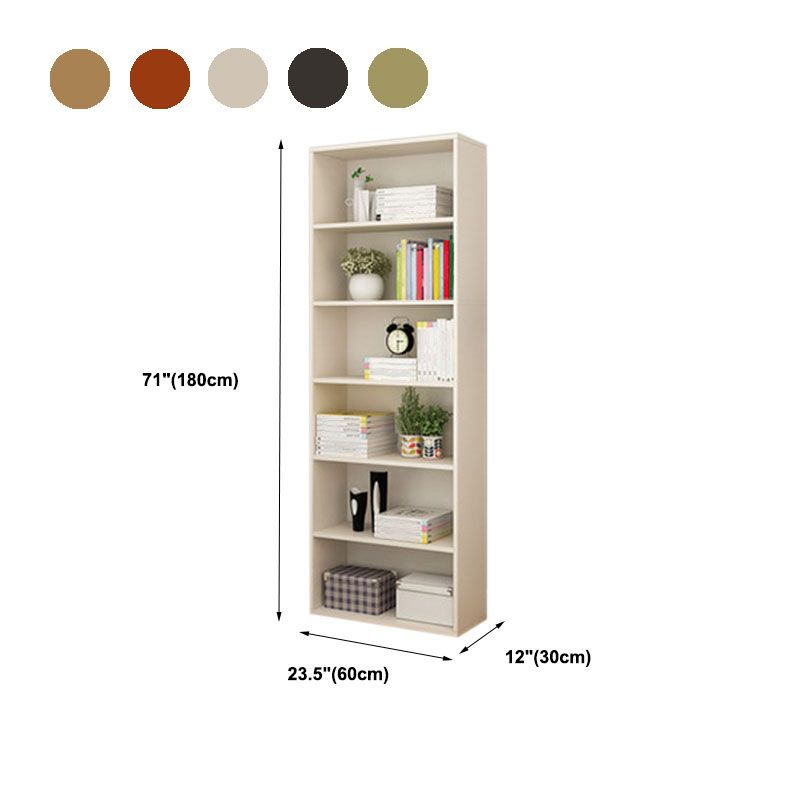 Modern Vertical Bookcase Artificial Wood Bookshelf for Bedroom , 23.5" W X 12" D X 71" H