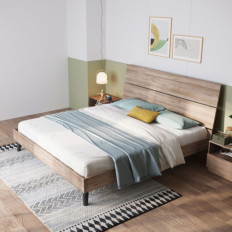 42.12" High Standard Bed with Headboard Mattress Included Wood