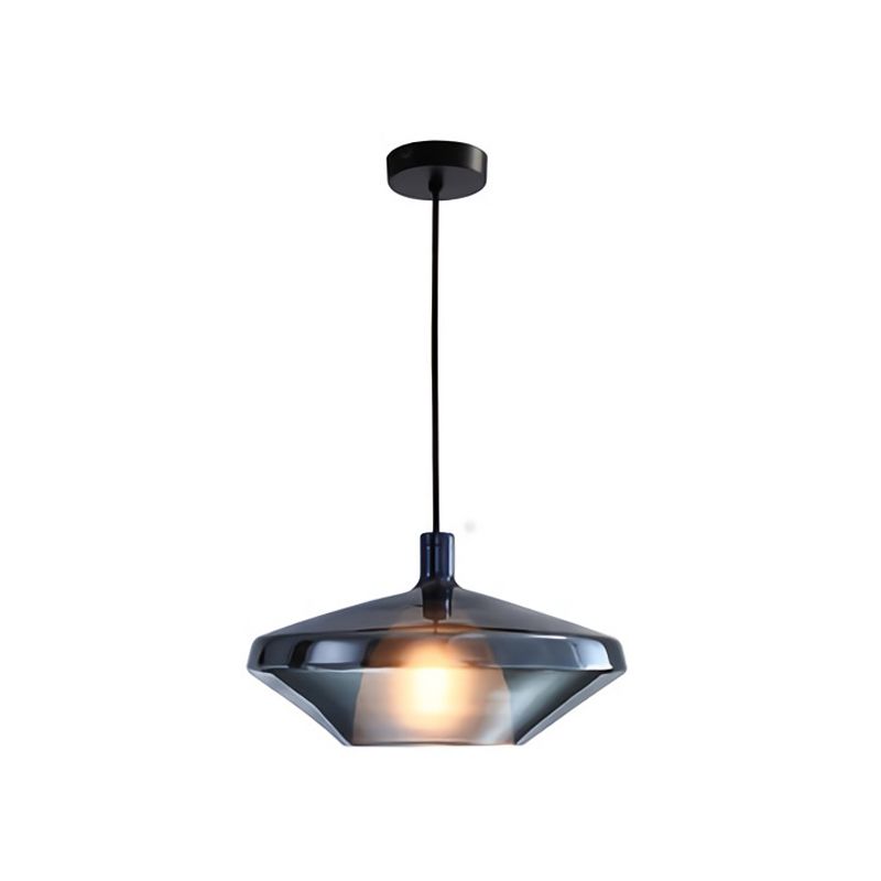 1 Glühbirnen -Esszimmer -Pendel leichte moderne Tropfenlampe mit Geometrieglasschatten