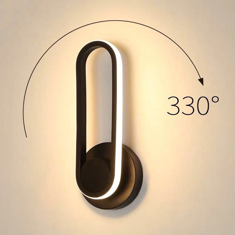 11.8" Height Modern Simplicity LED Wall Lamp 330° Rotatable Line Light for Bedroom