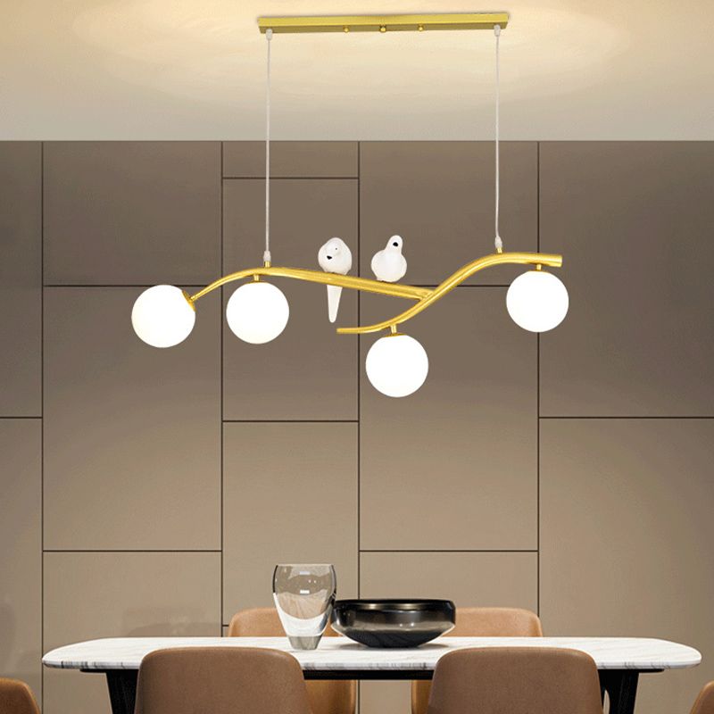 Modern Style Ball Shape Island Pendants 4-Lights Pendant Lights for Living Room