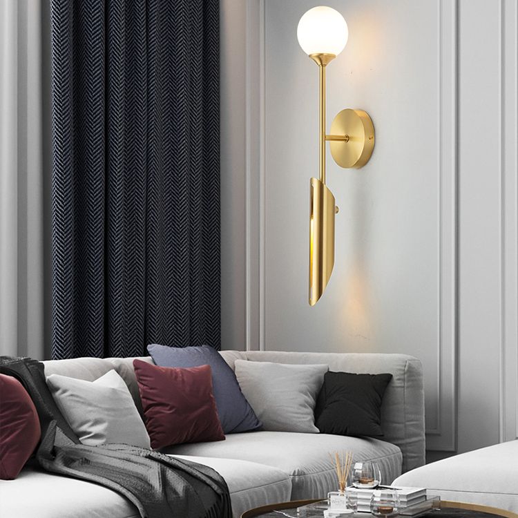Modern Style Wall Sconce 2 Light Glass Globe Wall Sconce Lighting for Bedroom
