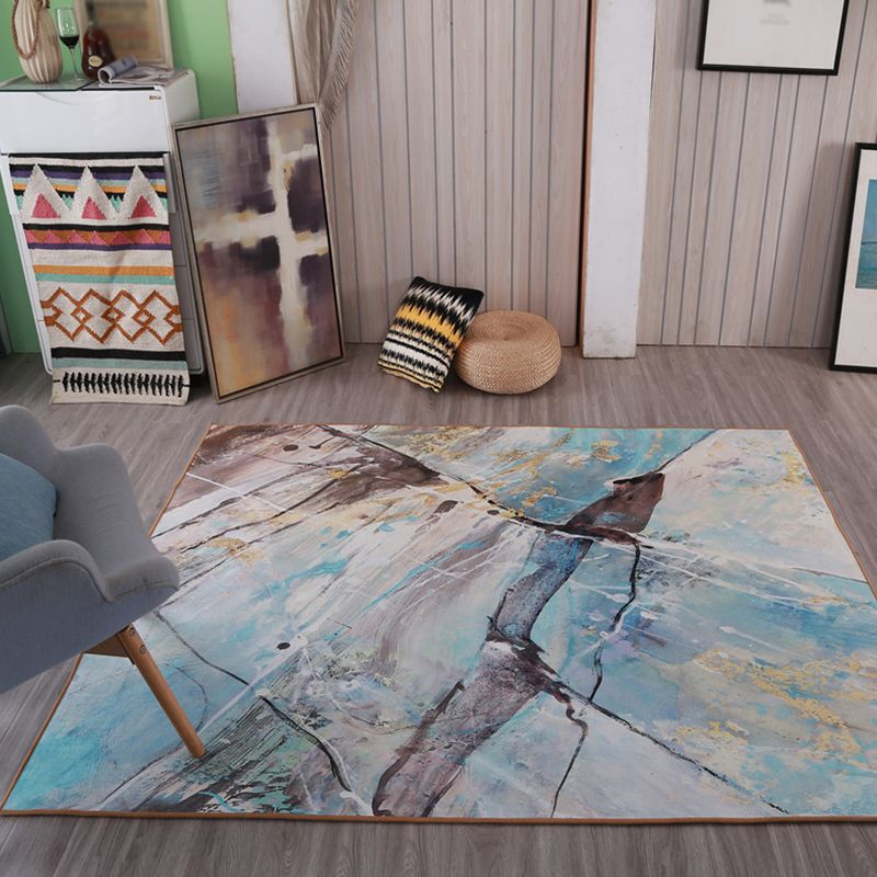 Creative Abstract Pattern Indoor Rug Simple Polyester Rug Washable Anti-Slip Rug for Living Room