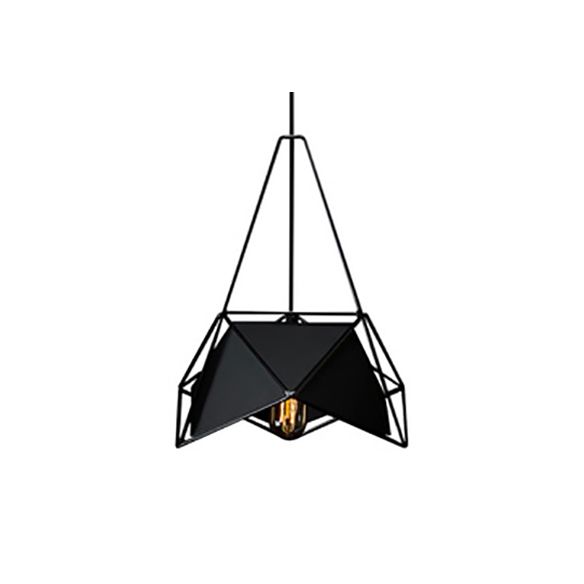 Luz de colgante de techo geométrico de latón/negro/blanco con protección de alambre metálico 1 sala de estar ligera luz suspendida