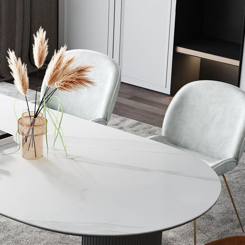 Metal Modern Forma libre Mesa de piedra sinterizada para comedor para comedor