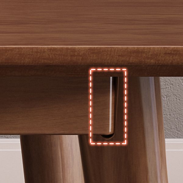 Mesa de comedor de 4 patas de madera de caucho, mesa rectangular de madera maciza de estilo moderno para el hogar