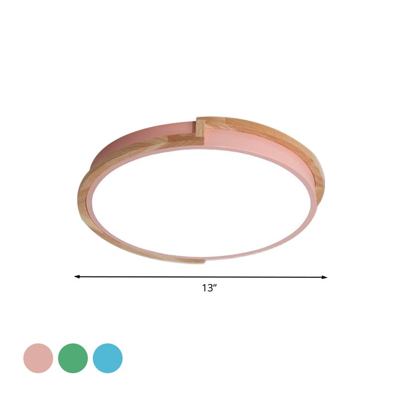 Plafonnier rond en acrylique en acrylique, design nordique élégant, bleu/vert/rose, lumière chaude/blanche, pour salon, porche