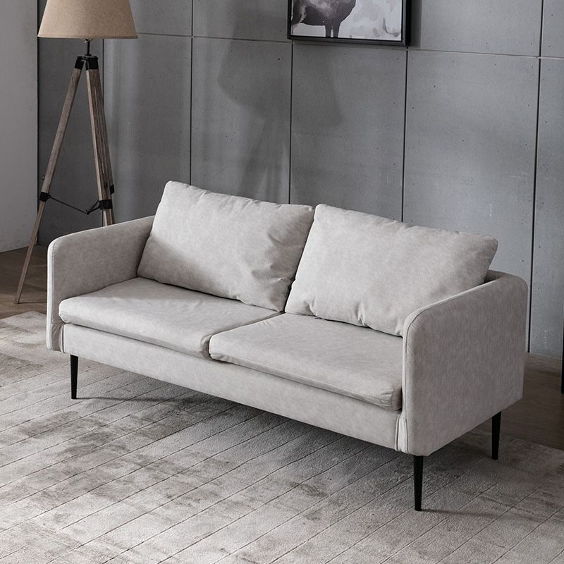 Faux Leather Cushions Sofa 61.02"/66.93" Wide Square Arm Loveseat
