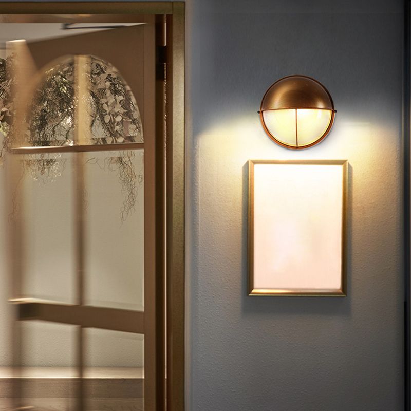 Industrial Metal Wall Sconce Geometric Shape Wall Light with Glass Shade for Living Room