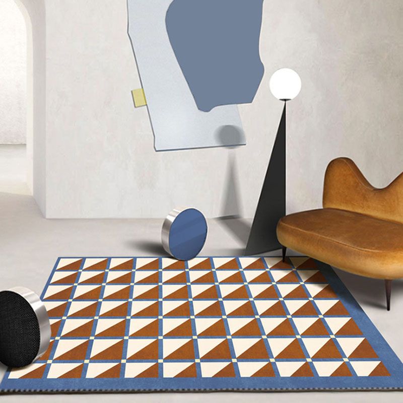 Stylish Modern Area Rug Geometric Pattern Polyester Area Carpet Easy Care Rug for Home Decor