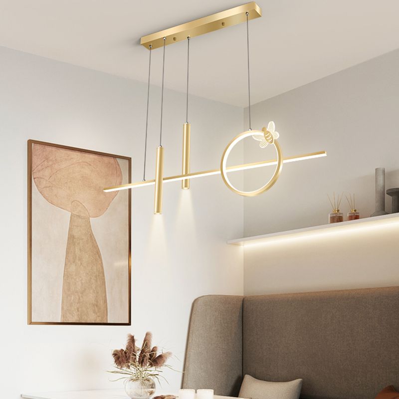 Lampadari a LED moderni Luci a sospensione a sospensione geometriche lampadario in metallo