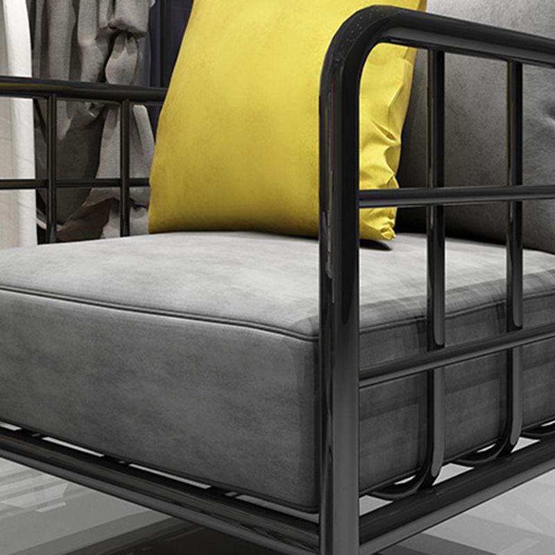Contemporary Metal Square Arm Sofa  Fabric Cushions Sofa for Living Room