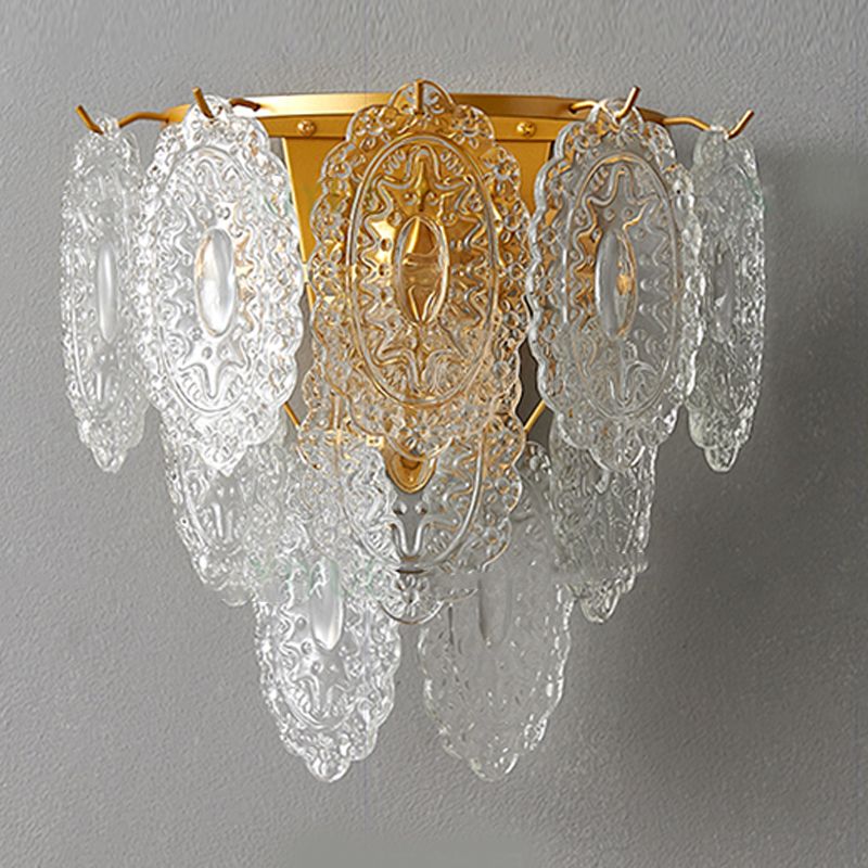 2 Lichter Glaswand Licht moderner Stil Geometrischer Wandmontage Leuchte in Gold