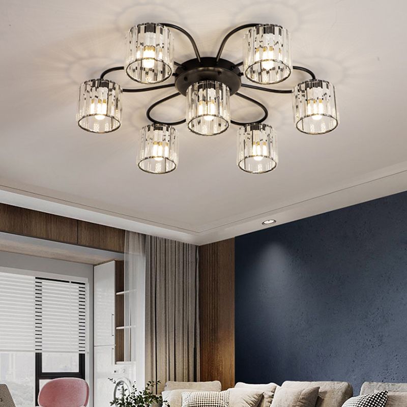 Contemporary Flush Light Fixture Glass Flush Mount Lights for Living Room