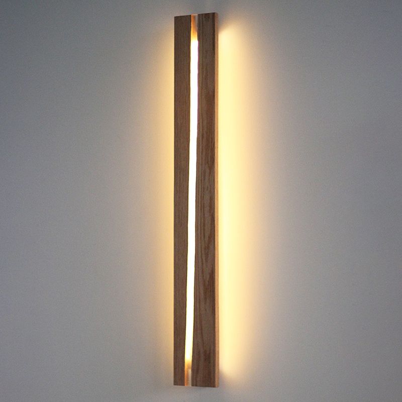 1 Light Rectangle Wall Sconce Lighting Modern Wall Lamp Wood Sconce Lights