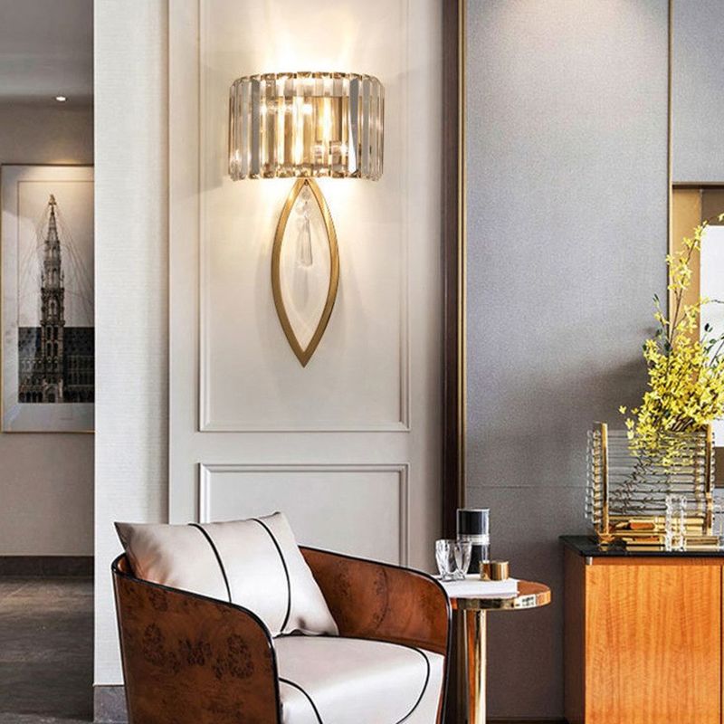 Crystal Geometry Shape Wall Lights Modern Style 2 Light Wall Sconce for Dining Room