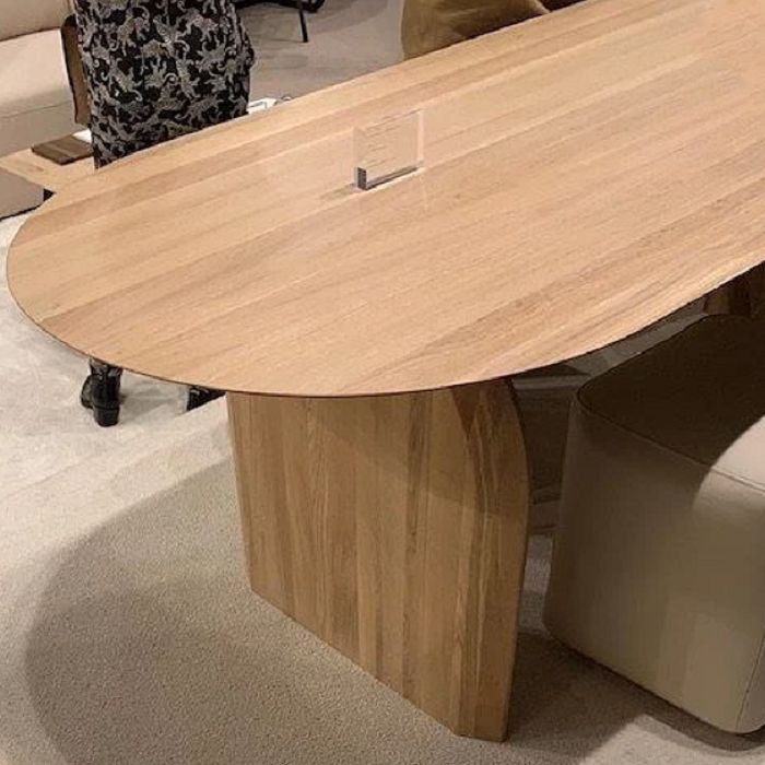 Oval Modern Dining Table Pine Solid Wood Natural Dining Room Collection
