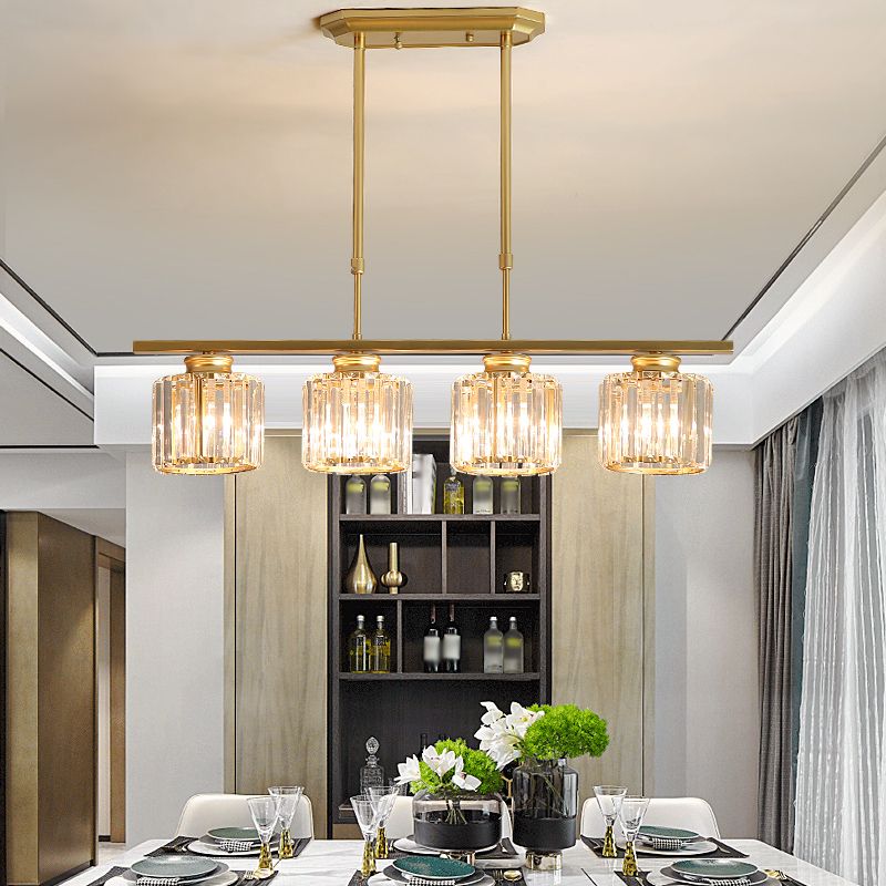 Éclairage de l'île géométrique Modernisme Crystal Chandelier Lightture pour salle à manger