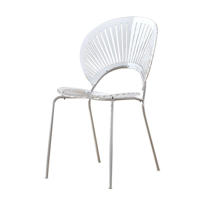 Modern Dining Room Set 1/2/5 Pcs Solid Wood Top Table with Acrylic Chairs