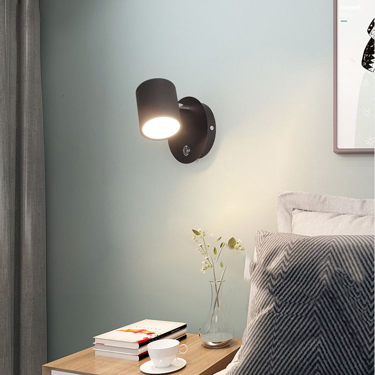 Minimalism Adjustable Metal Wall Sconce 1-Light Wall Mounted Lamp for Bedroom